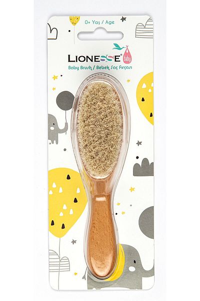 Lionesse Natural Wooden Organic Soft Premium Baby Hair Brush