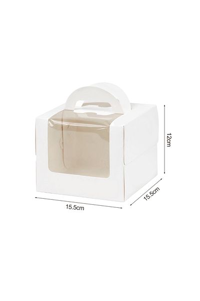 Choice 10pcs 15x15x12cm 10Pcs Cake Box with Clear Window Paper Gift Packaging Box Wedding Birthday Party Mu