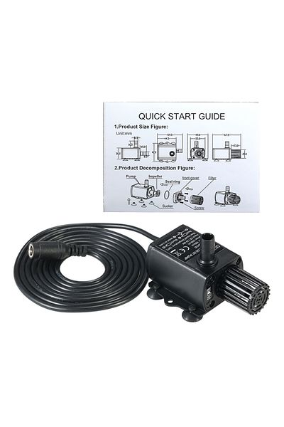 Choice 6W Ultra-quiet Mini DC12V 6W Brushless Water Pump with 5.5*2.1mm Female Waterproof Submersible Fount