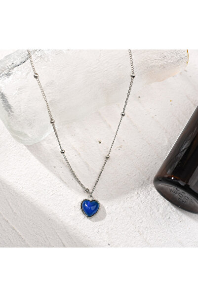 Choice قلادة مراقبة الحالة المزاجية الحرارية على شكل قلب قلادة متغيرة اللون ح...