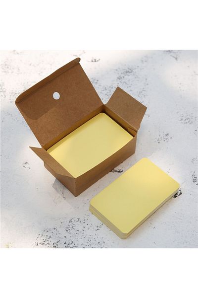 Choice 100 Pcs Yellow 100 Pcs Blank Kraft Word Cards Craft Paper Diy Business Noted Mini Card Retro Style 3
