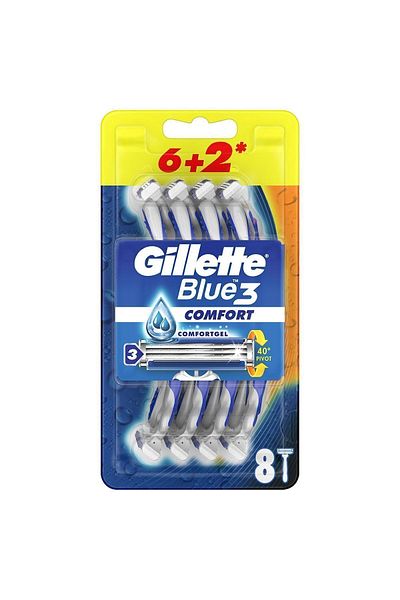 Gillette Blue3 Plus Comfort Shaving Razor 8 Pack