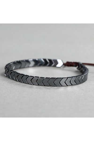Choice 16cm black Retro Trendy Men's Bracelet Hematite Arrow Balance Bracelet Women's Casual Yoga Sports Br