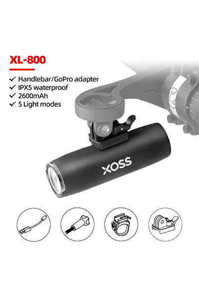 XOSS XL800 XL400/XL800 Bike Headlight 400/800 Lumen USB Rechargeable Road MTB...