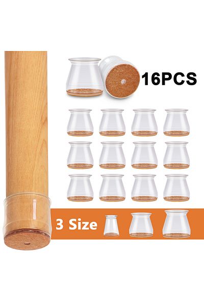NOVESTO 24 Pcs L ( Fit 33-50mm ) 16/24 Pcs Round Chair Leg Protector Silicone, Chair Leg Pads, Furniture Leg