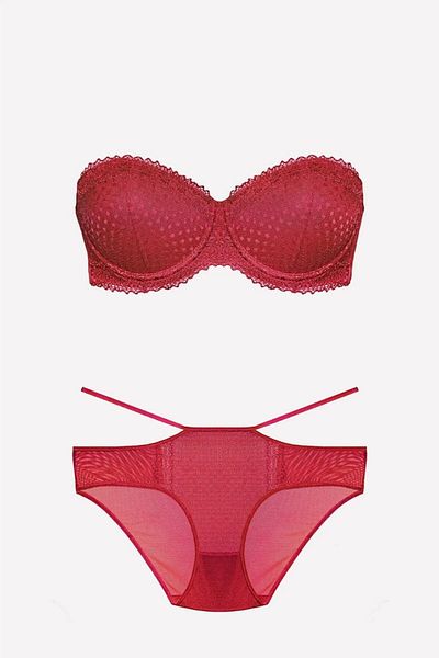 Nurteks 4510 Lace Supported Strapless Bra Set