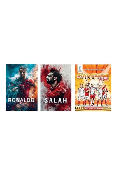 peta kitap Set Cristiano Ronaldo - Mohamed Salah - Dream Team Coloring Book (...