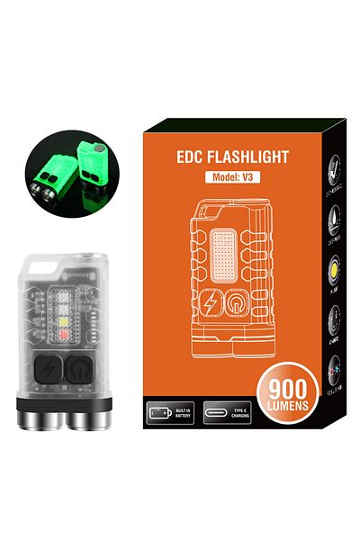 Choice Fluorescence Boruit V3 Led Keychain Portable Flashlight Work Light Type-c Rechargeable Mini Torch Wi