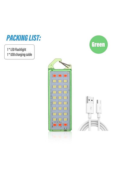 Choice Green Body MINI LED Flashlight Rechargeable Work Light Keychain Light Camping Lamp Easy to Carry Mul