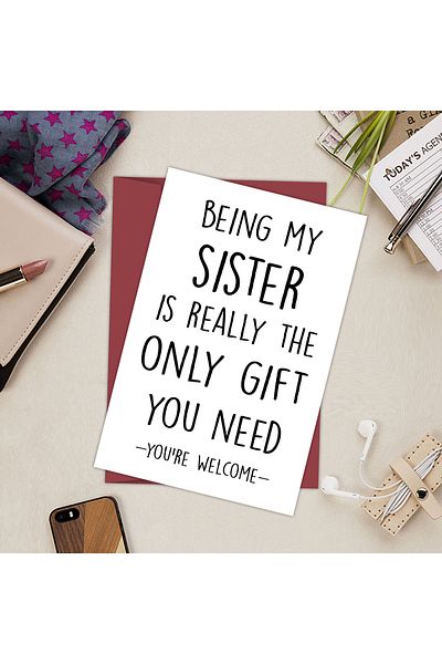 Choice 20.8x13.7x0.2cm Birthday Card 1PC Funny Birthday Card For Sister,Humorous Birthday Greeting Card For
