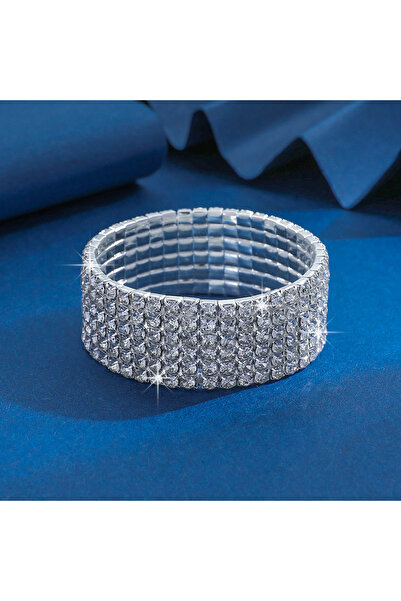 Choice 86510401 سوار ألماس كامل مرن متعدد الصفوف قابل للتعديل، مناسب للأزياء ...