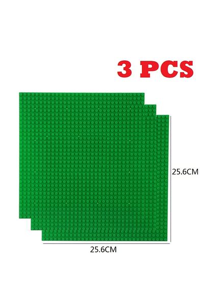 AMAZINGBLOKS 3PCS Green 32X32 3PCS Classic Baseplate 32*32 16X32 16X16 Dots Building Blocks Bricks Base Plates DI