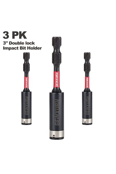 Choice 3Inches 3PCS Geinxurn 3Inches Impact Magnetic Screwdriver Bit Holders, S2 Alloy Steel Hex Shank Exte