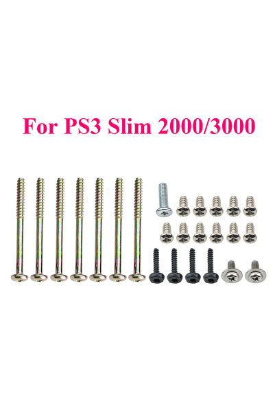 Choice مجموعة براغي كاملة من البلاستيك الأسود لأجهزة بلاي ستيشن 2 وبلاي ستيشن...