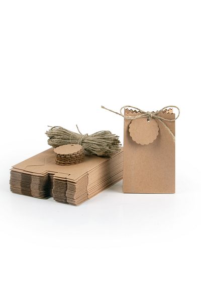 Choice 30pcs Brown 10/20/30pcs Retro Kraft Paper DIY Gift Bag White Brown Cookie Wedding Favor Candy Box Fo