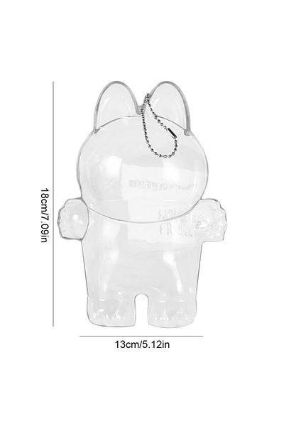 Choice for V1 1PCS For Labubu V1 V2 Transparent Protective Cover Monster Toy Elf Doll Storage Box Dustproof