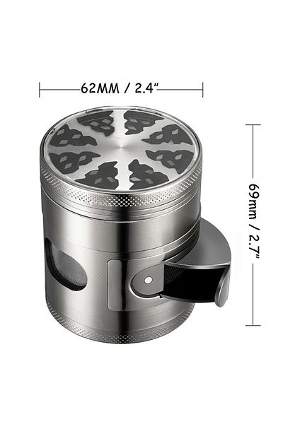 Choice Nickle-Black 4-Layers Tobacco Herb Grinder Metal With W Clear Window 60mm Zinc Alloy 62MM Herb Smoke