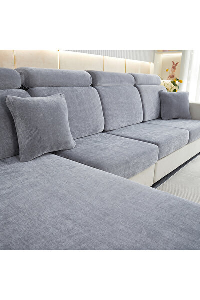 Choice Headrest cover M dark gray High elasticity Chenille sofa cover, monoch...