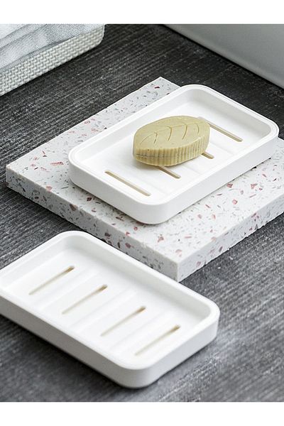 Choice Athens white Household silicone flexible bathroom tray Soap box Soap dish tray tray Soap rack