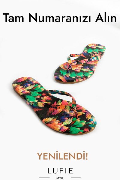 Lufie Style Floral Patterned Women's Flip Flops