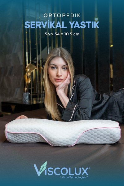 Viscolux Servikal Boyun Destekli Ortopedik Yastık - Boyun Düzleşmesi Visco Ya...