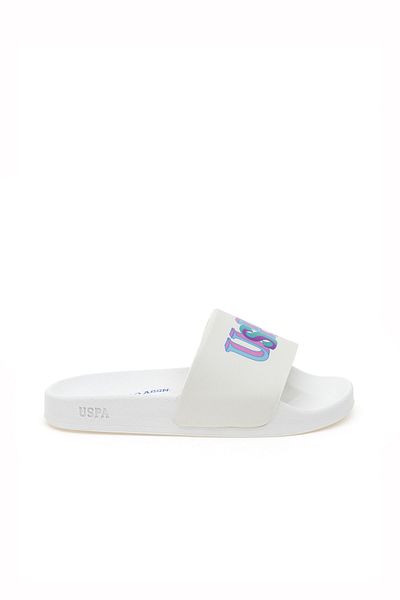 U.S. Polo Assn. Girl's White Slippers 50305116 -Vr013