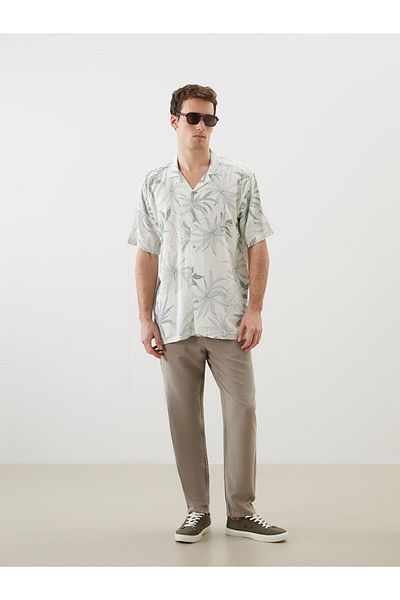 LC Waikiki Regular Fit Short Sleeve Patterned Viscose Men's Shirt