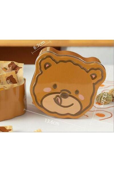 mutlu adım 1 Adet 13,6cm Metal Kutu Ayıcık