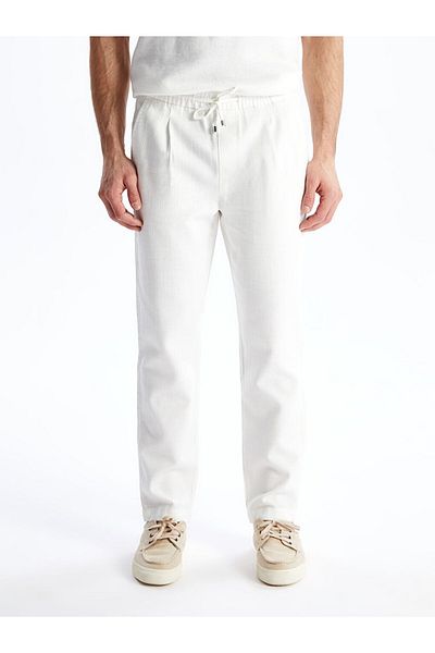LC Waikiki Ανδρικό πλισέ παντελόνι LCW Standard Fit Linen Look