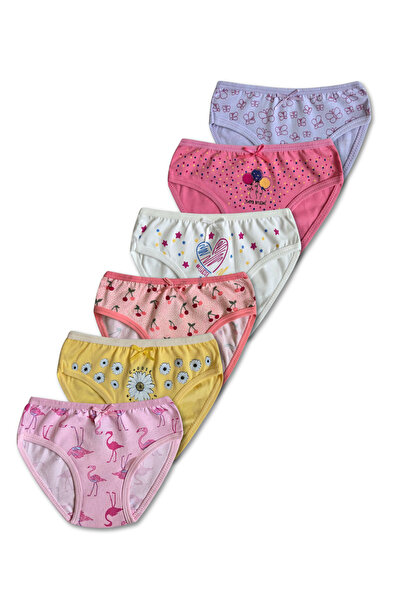 GizaKids طقم ملابس داخلية للفتيات مصنوع من القطن بنسبة 95% مكون من 6 قطع