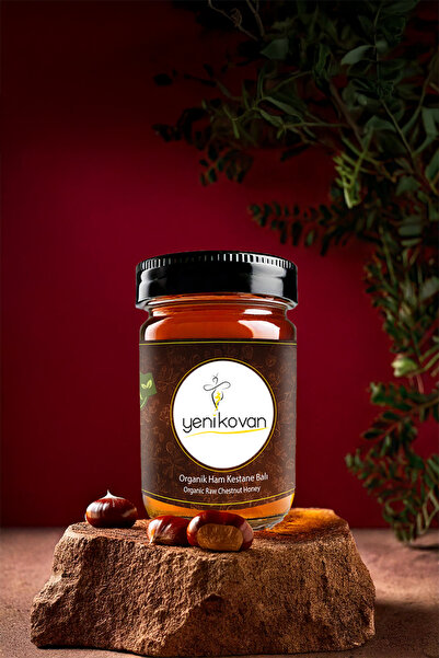 YENİKOVAN Organik Ham Kestane Balı 450 Gr Cam Kavanoz