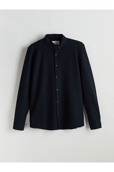 LC Waikiki LCW Slim Fit Langarm-Herrenhemd mit Struktur