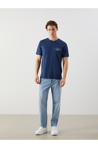 LC Waikiki Tricou pentru bărbați din bumbac pieptănat imprimat cu mânecă scurtă, sezon nou - S5KU27Z8