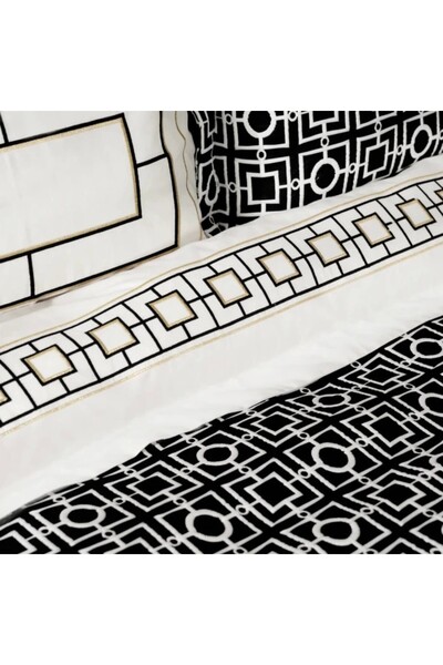 Karaca Home Minerva Schwarzes Doppelbett Besticktes Duvet-Set