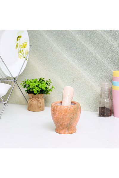 ROYALFORD Marble Grinding Bowl Rf7292, Comfortable Grip, Easy To Clean, Marble Build, Non-skid Base