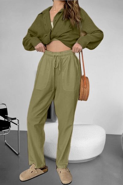 BİRBEYSTORE Linen Trousers Hambez Bottom Tracksuit Comfortable Fit Large Size Raw Cloth Unisex Relaxed