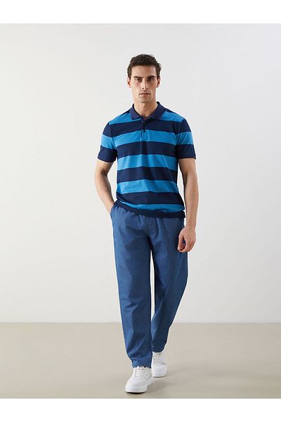 LC Waikiki Polo Neck Short Sleeve Striped Pique Men's T-Shirt
