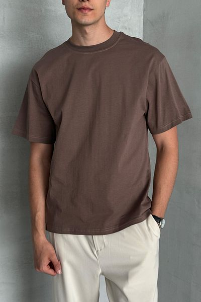 HYMAN Мъжка тениска Oversize Basic от 100% памук