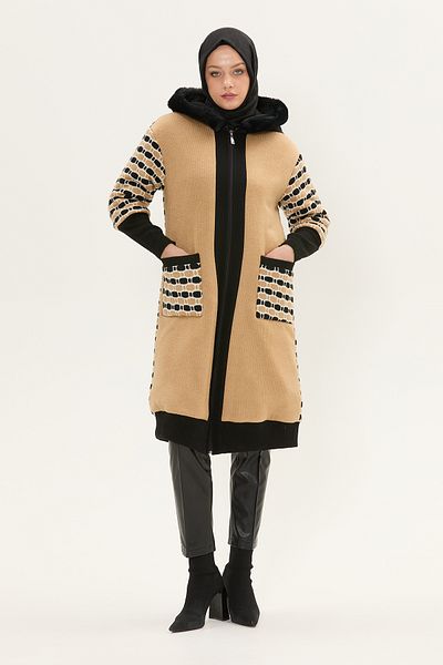 Setrms Fur Detailed Hooded Zippered Coat