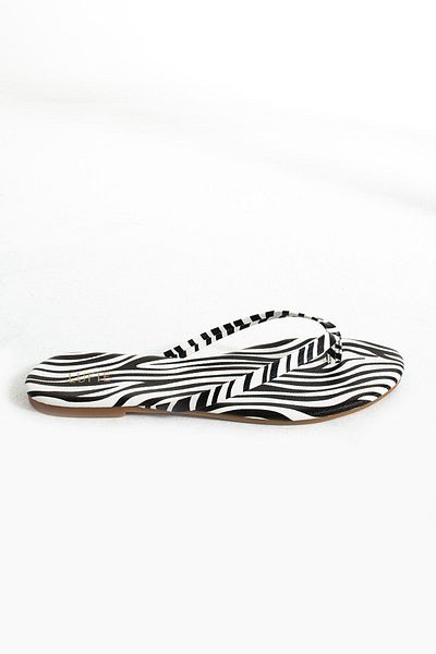Lufie Style Zebra Patterned Women's Flip Flops