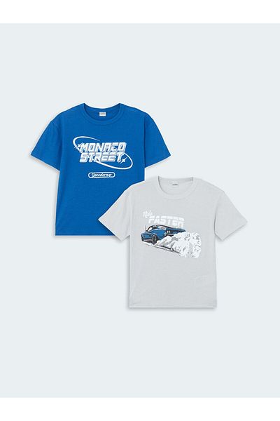 LC Waikiki Set de 2 tricouri pentru băieți cu imprimeu stradal Monaco New Season - S5BO17Z4