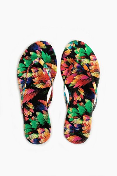 Lufie Style Floral Patterned Women's Flip Flops