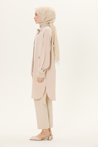 Setrms Fularlı Taş ve Otriş Detaylı Tunik