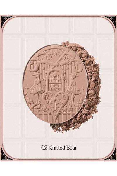 Flower Knows Chocolate Wonder-Shop Embossed Blush, 5g (02 Knitted Bear)