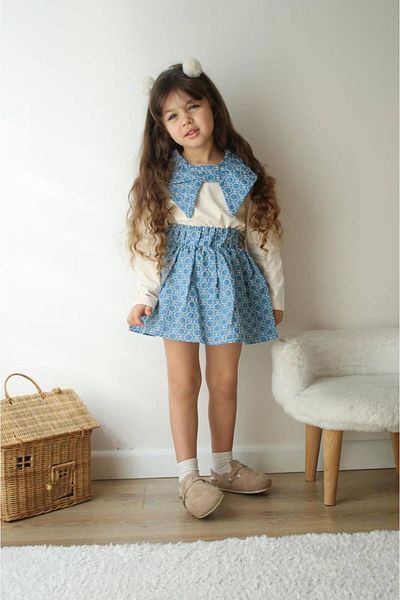 JELİBOOM Girl's Bow Detail Skirt Suit