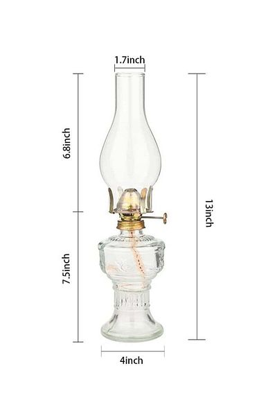 Amanigo Lampa cu petrol Amanigo, sticla/metal, transparent, 33 x 10 cm