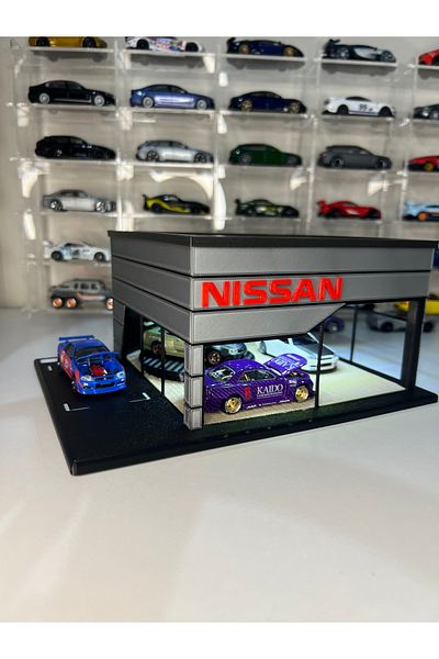 Figure Mood 1/64 Porsche Showroom with Lights Diecast Dioraa Vehicles Not Included