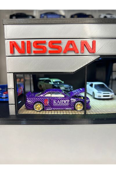 Figure Mood 1/64 Porsche Showroom with Lights Diecast Dioraa Vehicles Not Included