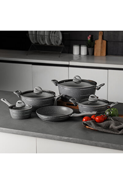 ROYALFORD طقم أواني طهي ذكي من الألومنيوم مكون من 9 قطع من رويال فورد RF9555