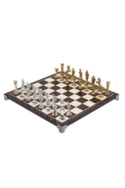 Cooper Chess 30cm Walnut Patterned Mythological Gold Discus Olympic Figure Chess Set Decorative Gift Set